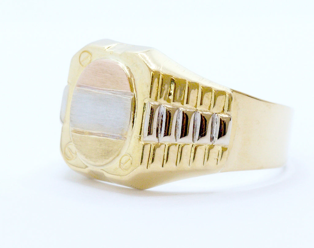 Anillo masculino tres colores
