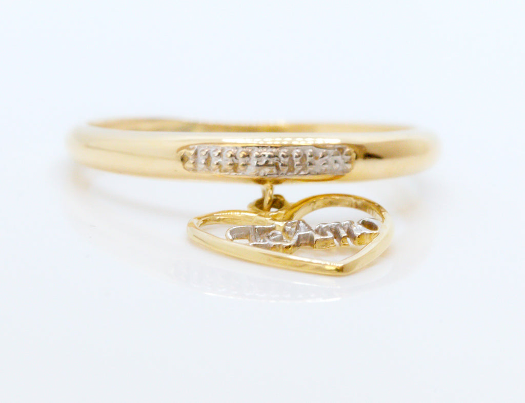 Anillo en Oro Sólido 18K Corazón Te amo