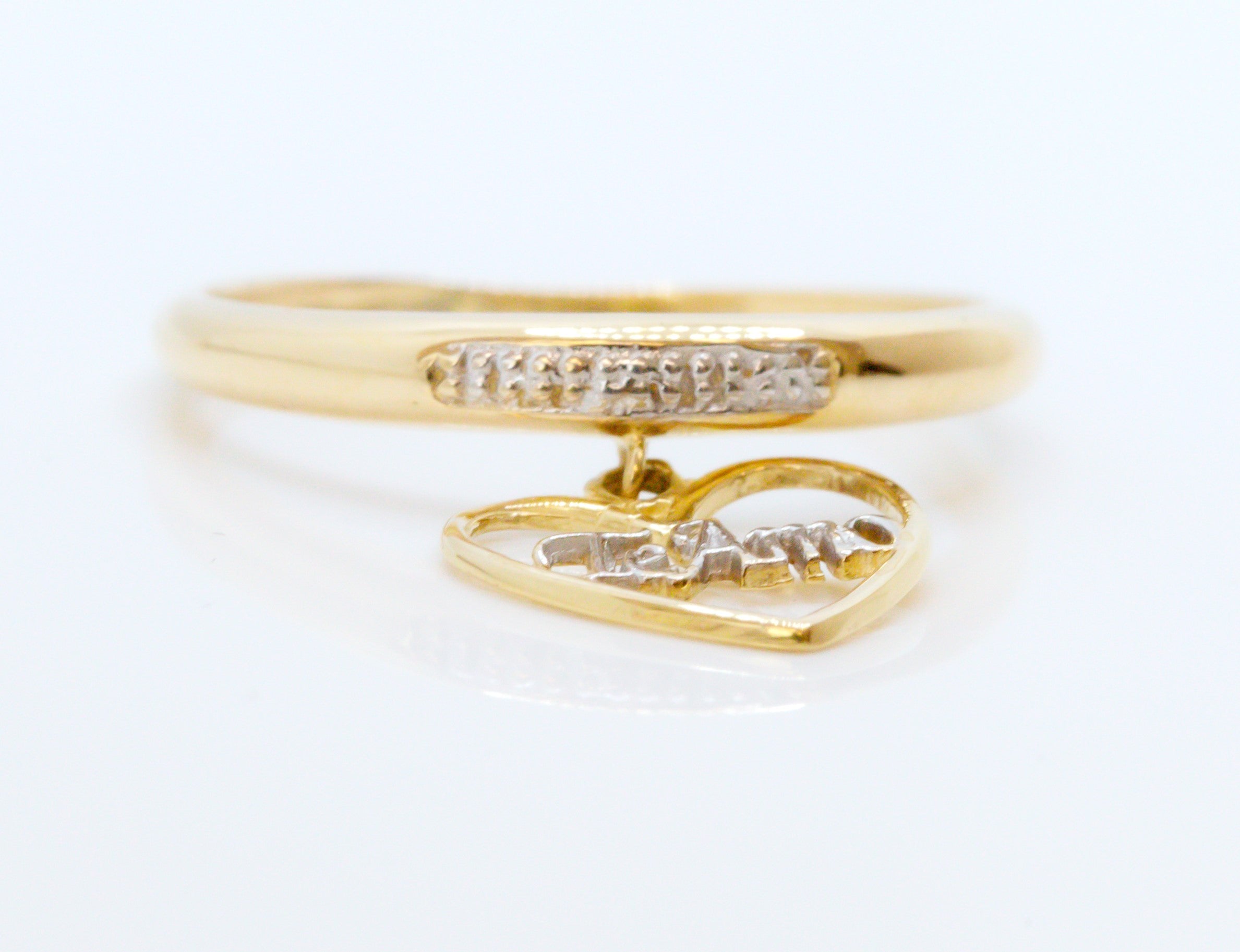 Anillo en Oro Sólido 18K Corazón Te amo