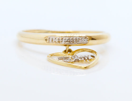 Anillo en Oro Sólido 18K Corazón Te amo