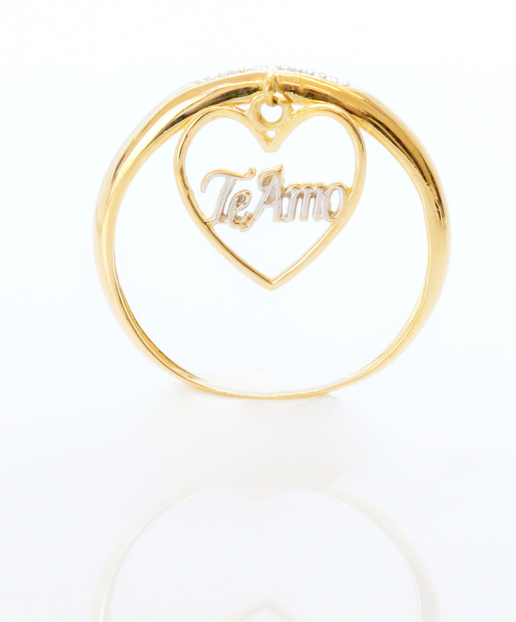 Anillo en Oro Sólido 18K Corazón Te amo