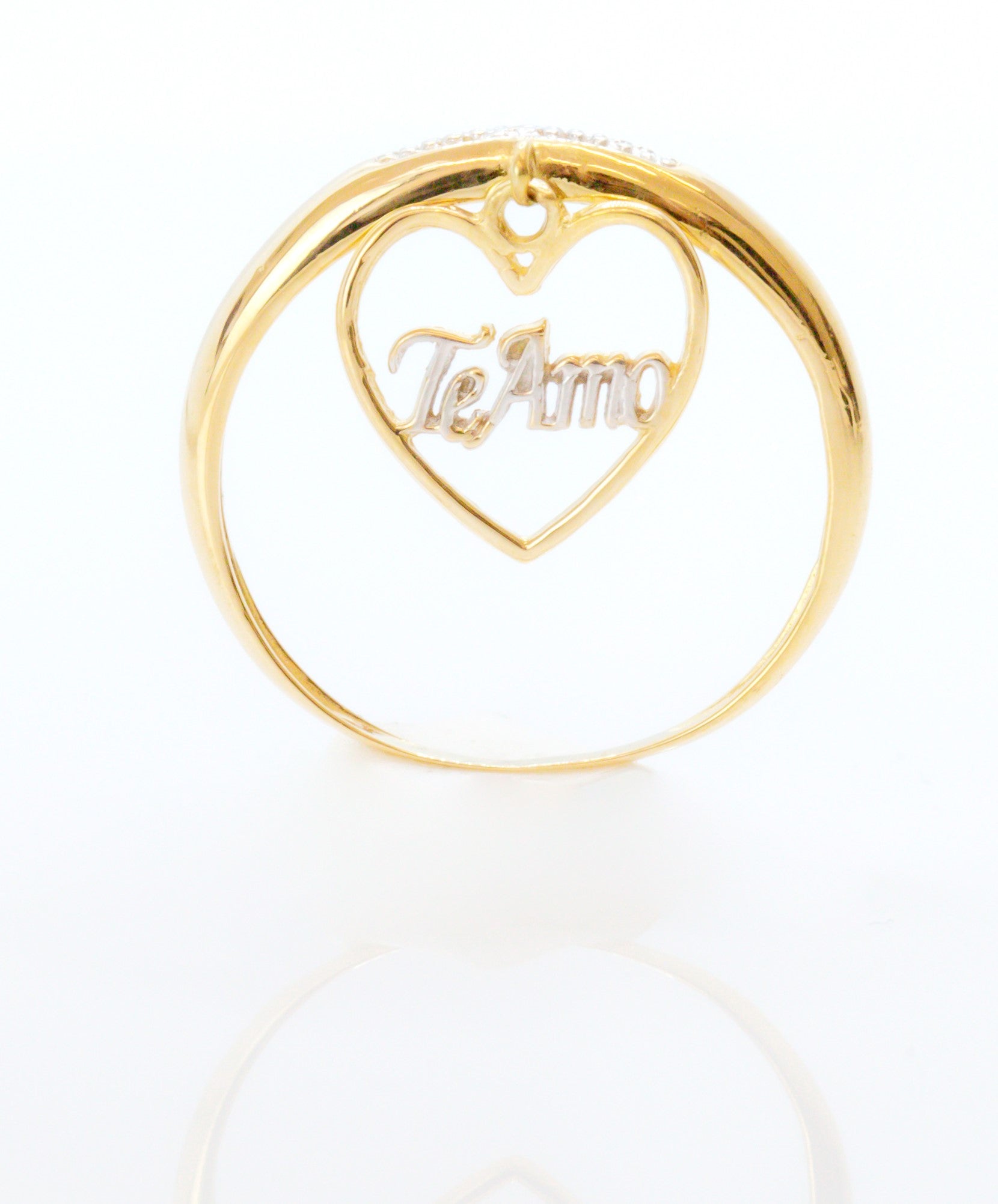 Anillo en Oro Sólido 18K Corazón Te amo