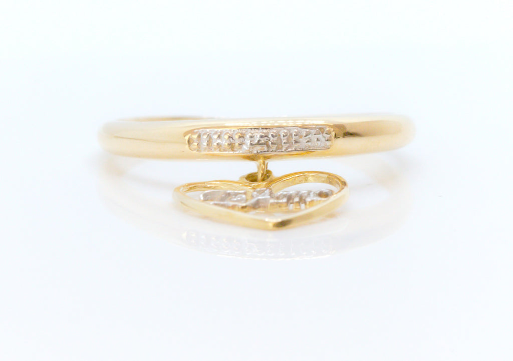Anillo en Oro Sólido 18K Corazón Te amo