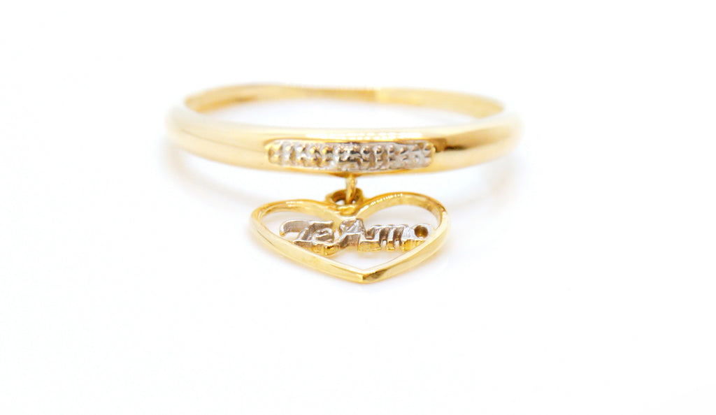 Anillo en Oro Sólido 18K Corazón Te amo