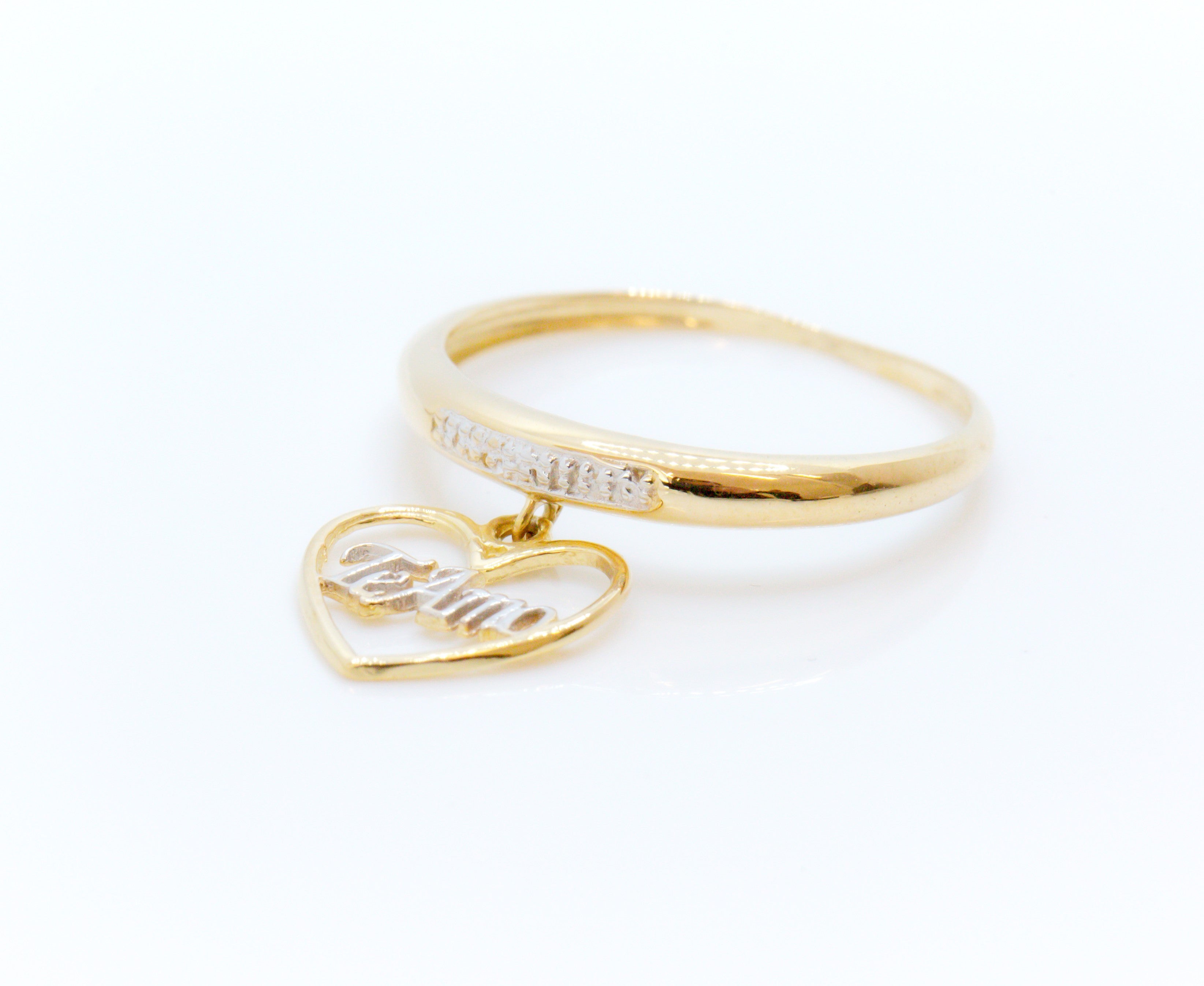 Anillo en Oro Sólido 18K Corazón Te amo