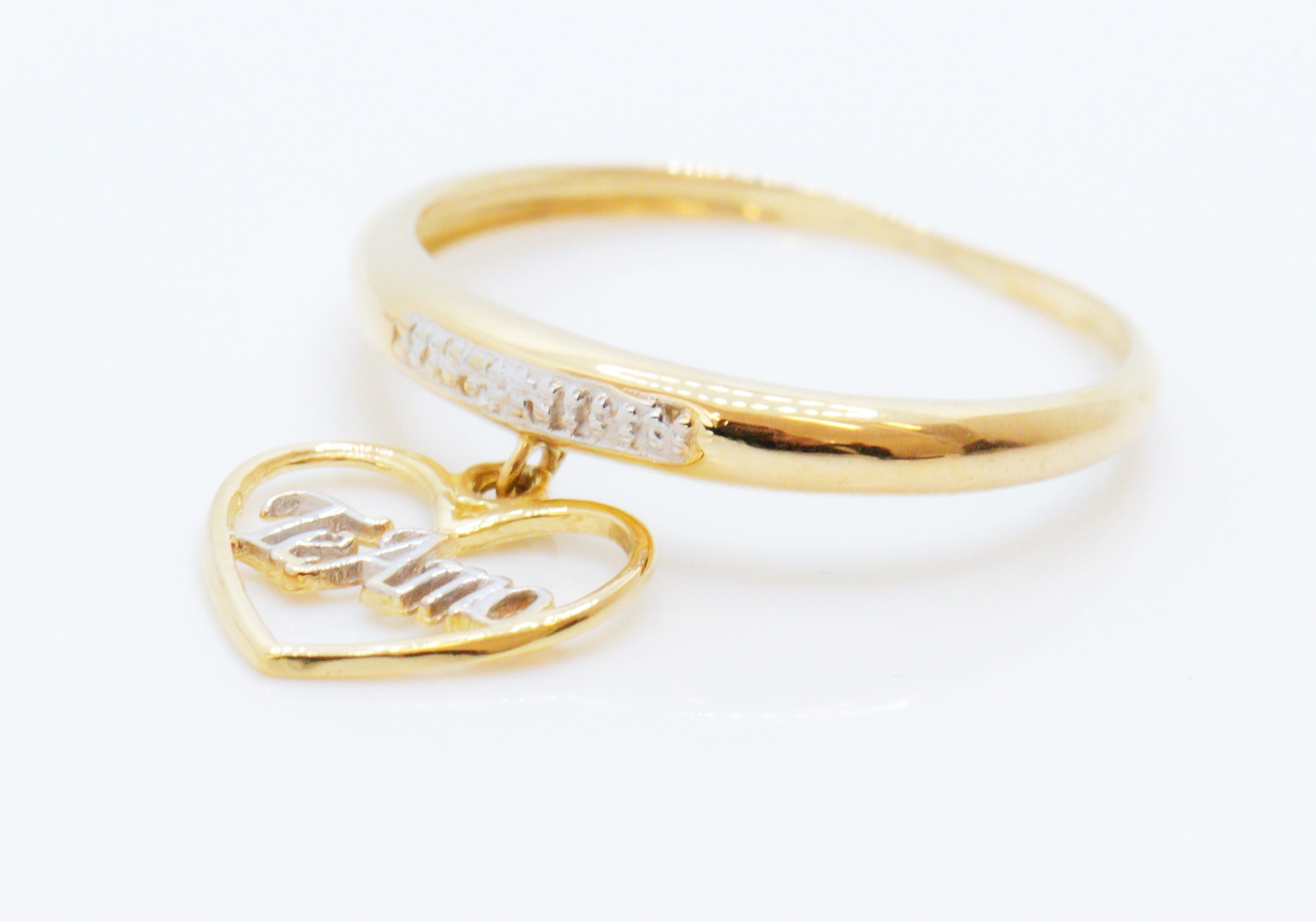 Anillo en Oro Sólido 18K Corazón Te amo