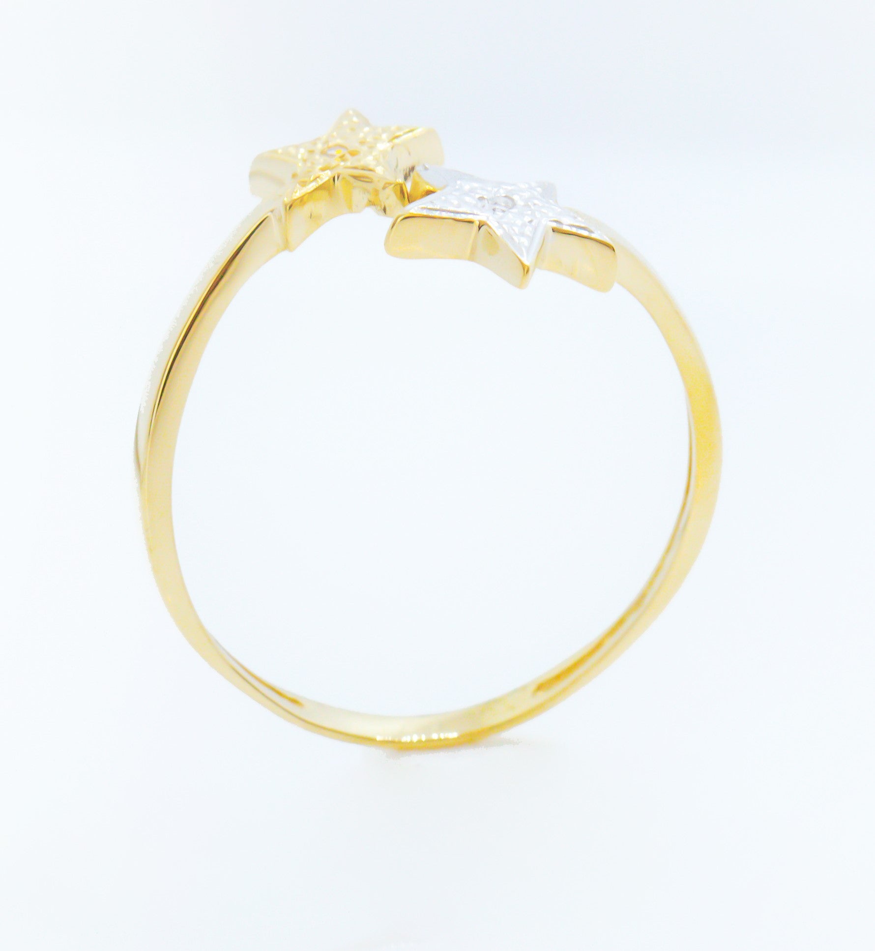 Anillo de Oro Sólido 18K Estrellas Fugaces