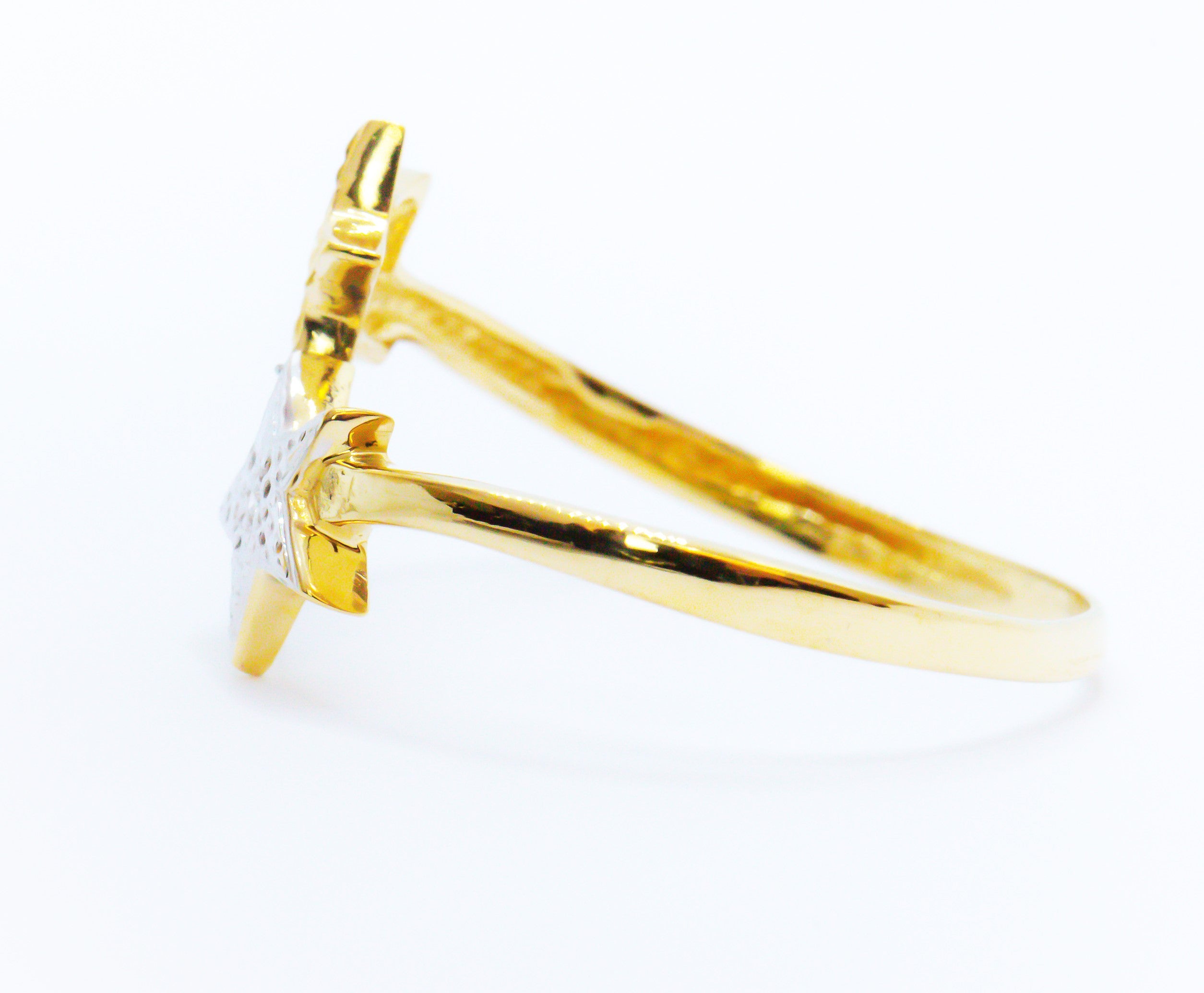 Anillo de Oro Sólido 18K Estrellas Fugaces