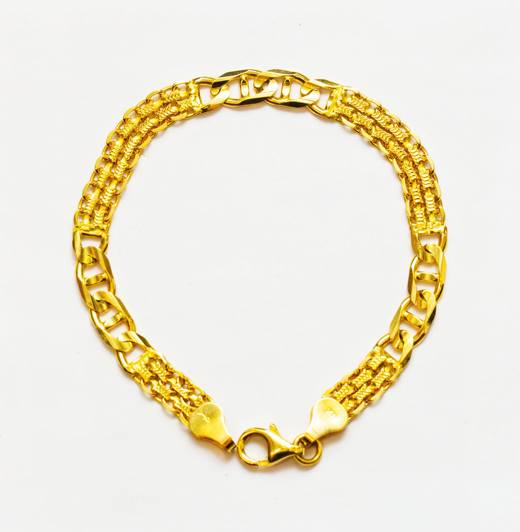 Pulsera de oro macizo de 18K con eslabones intro