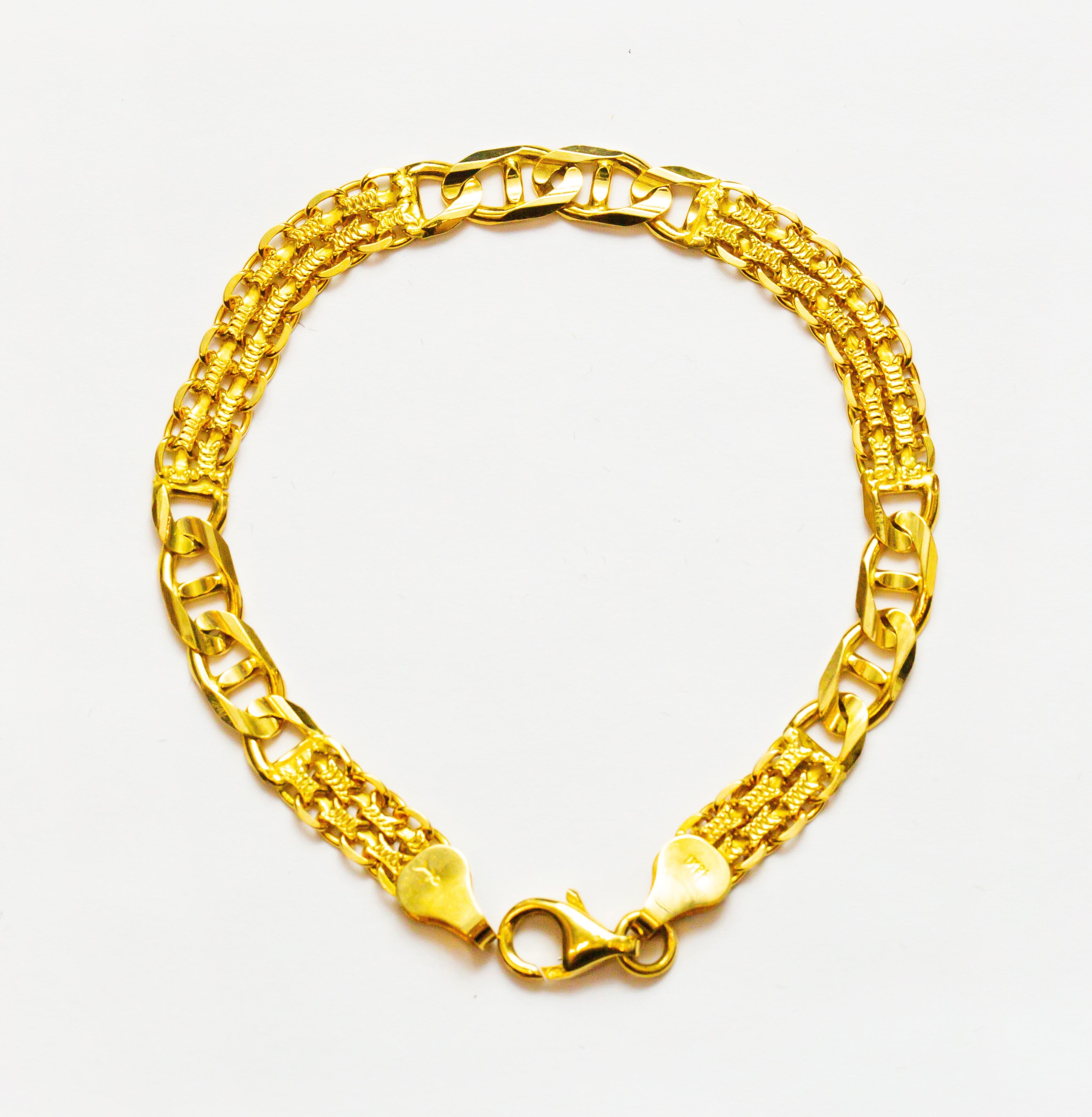 Pulsera de oro macizo de 18K con eslabones intro