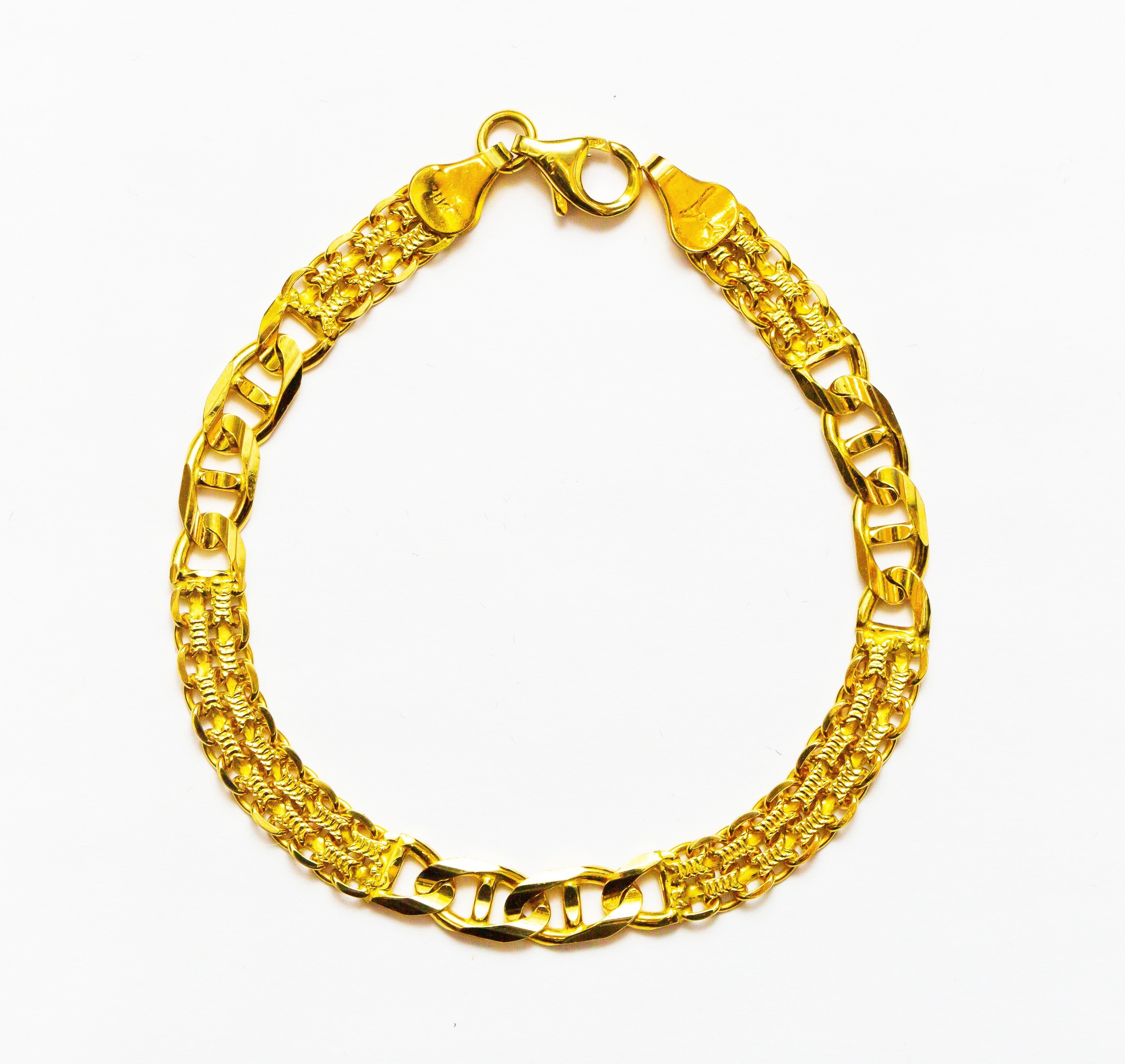 Pulsera de oro macizo de 18K con eslabones intro