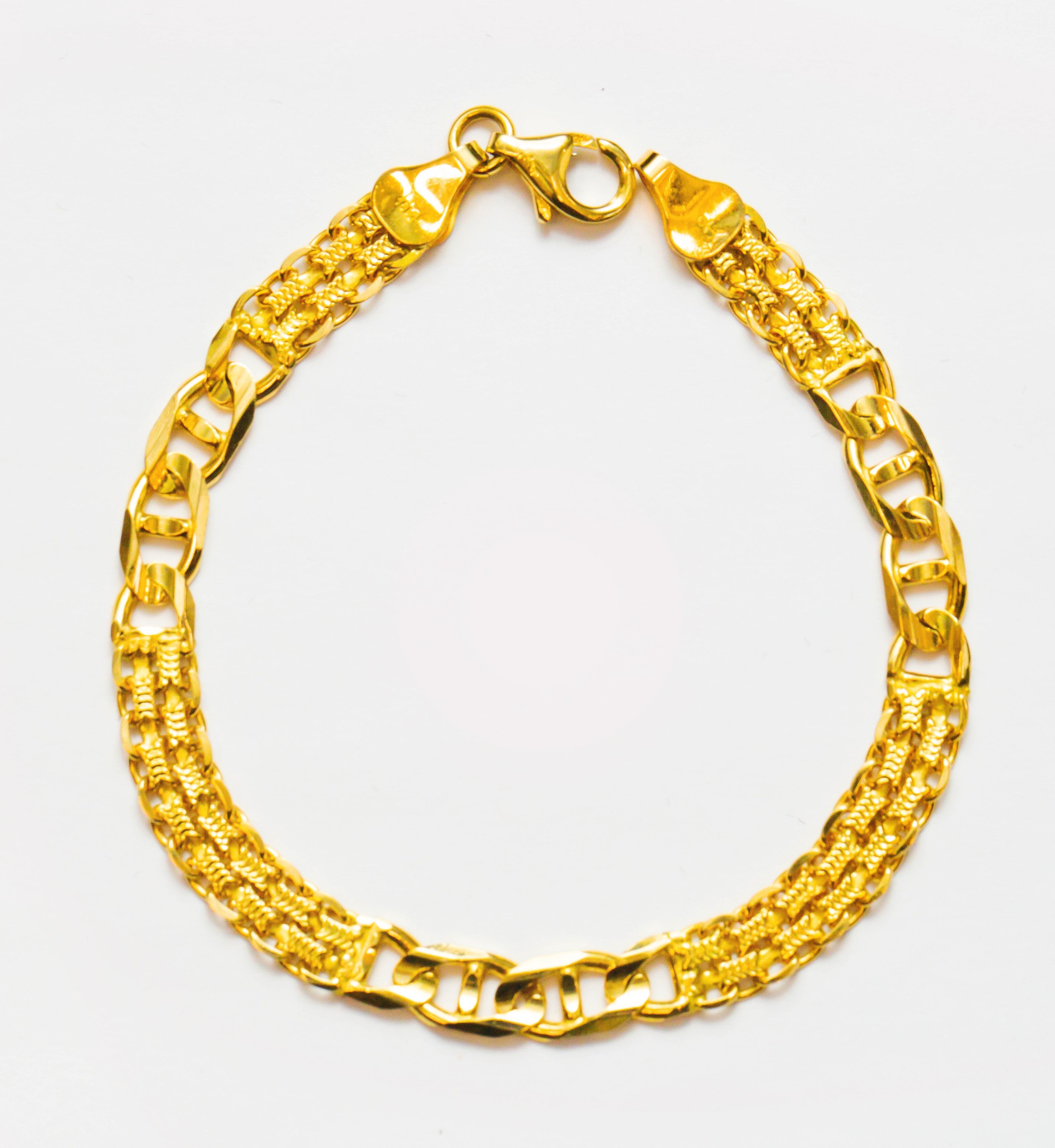 Pulsera de oro macizo de 18K con eslabones intro