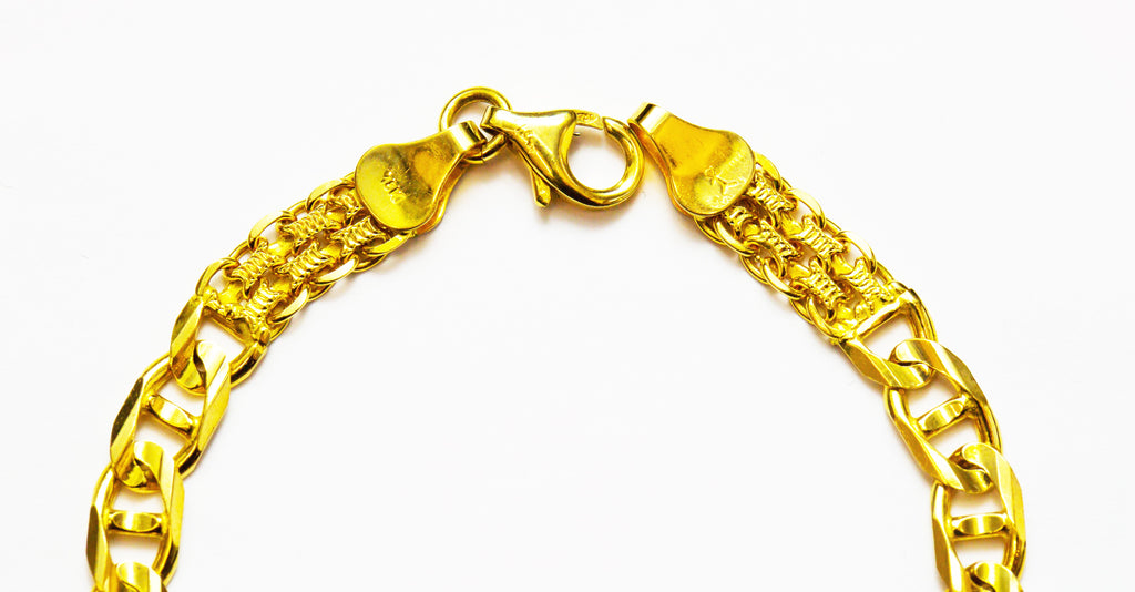 Pulsera de oro macizo de 18K con eslabones intro