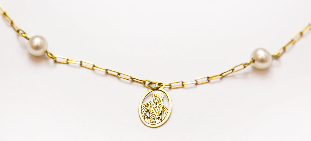 Pulseira em Ouro Sólido 18K Pingente Santa