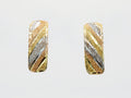 Pendientes de Oro Macizo de 18K Tipo Semiaros Gradientes Tres Oros