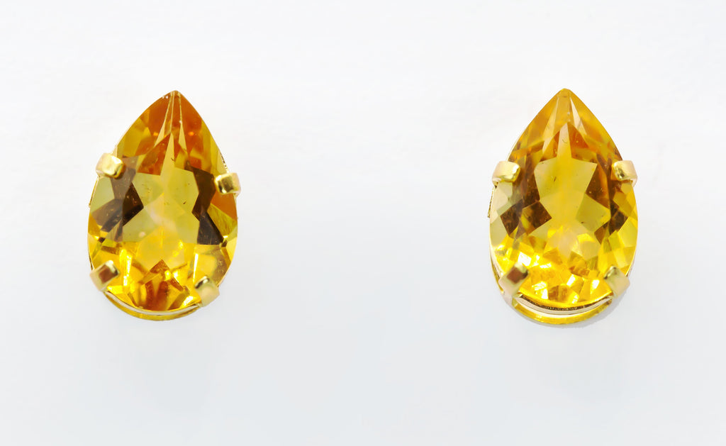 Pendiente de Oro Macizo de 18K Gota Naranja