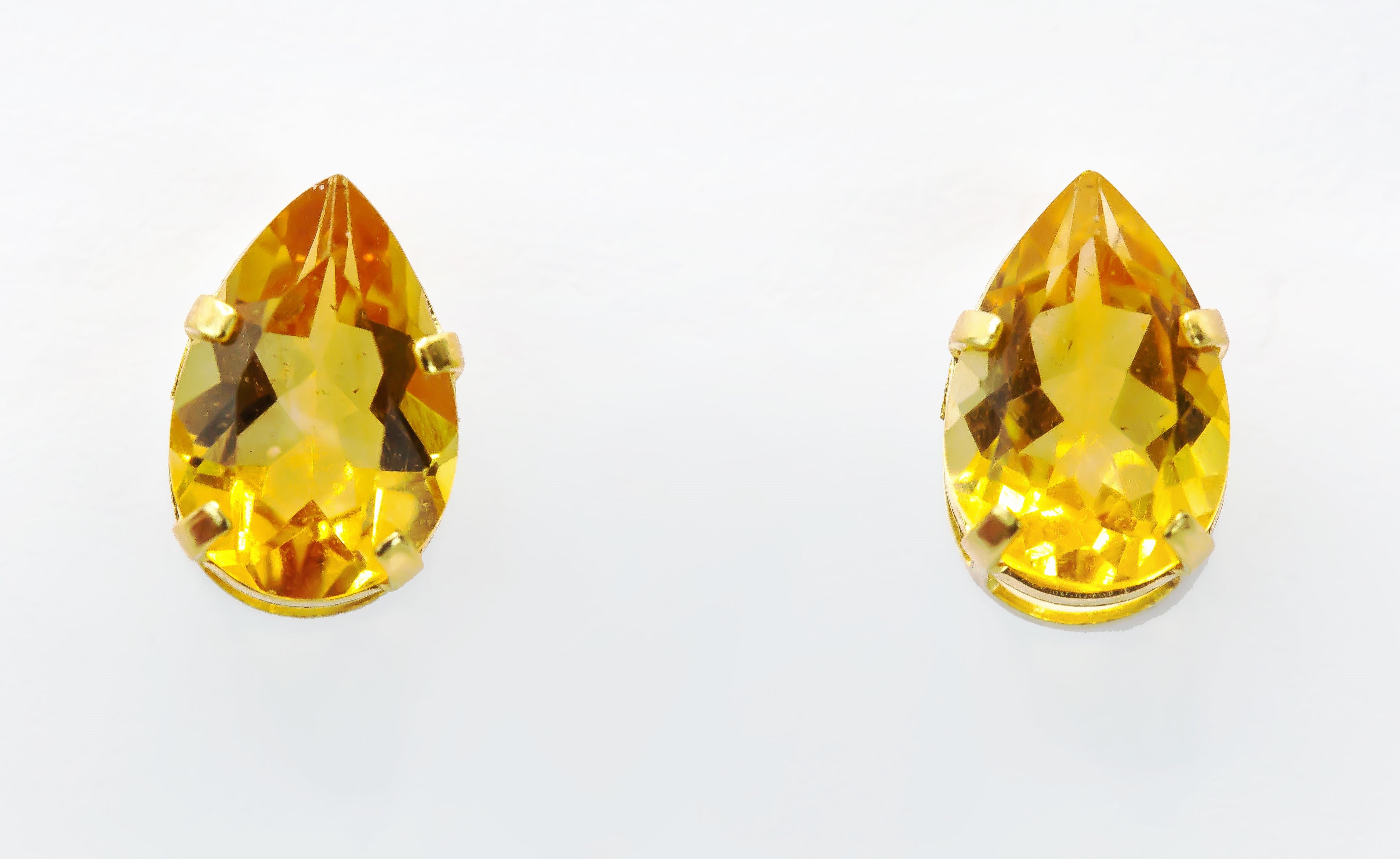 Pendiente de Oro Macizo de 18K Gota Naranja