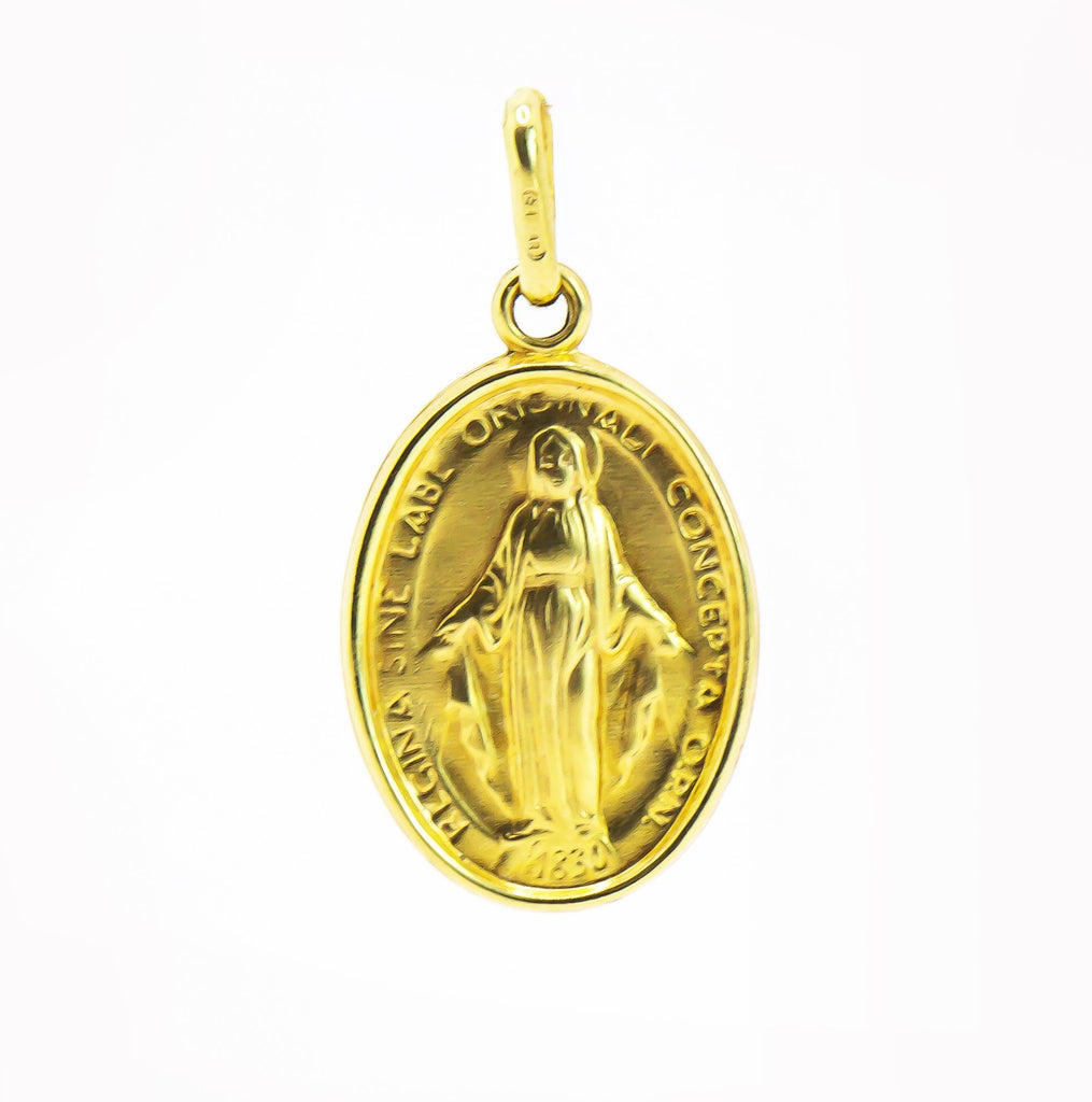 Pingente em Ouro Sólido 18K Medalha Oval Cristo