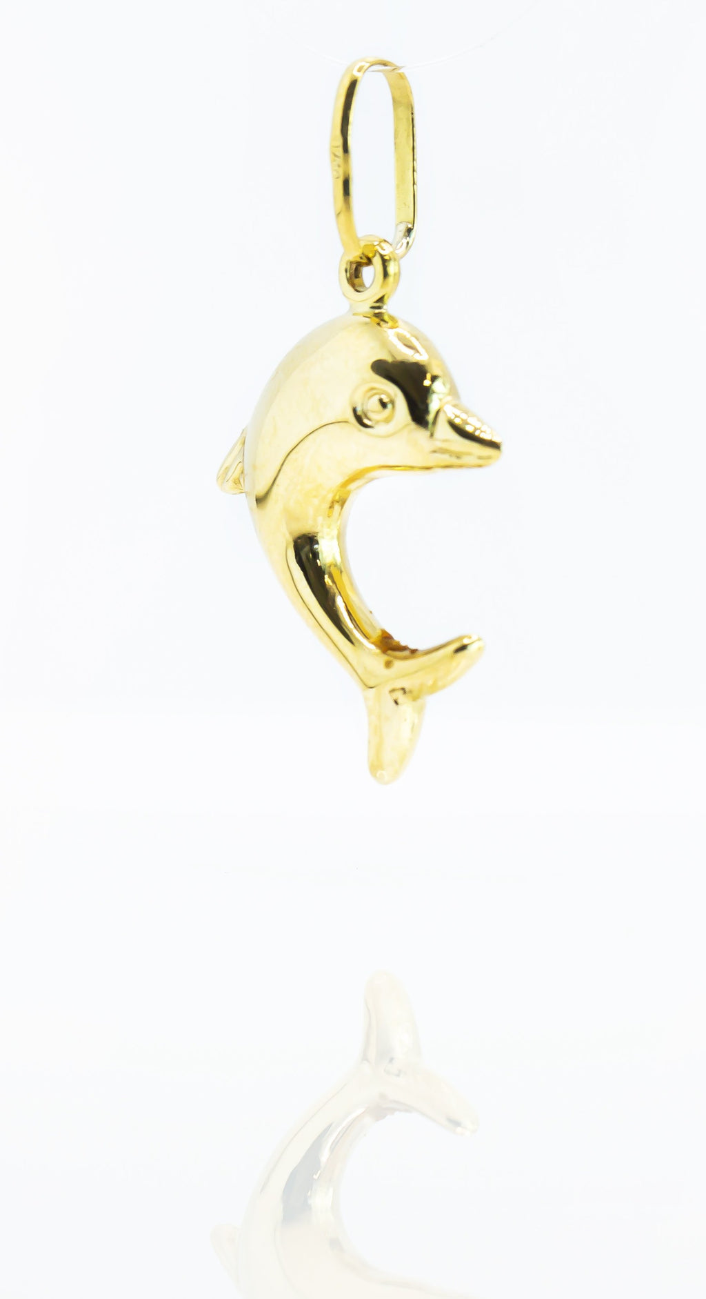 Colgante de oro macizo de 18 quilates con delfín