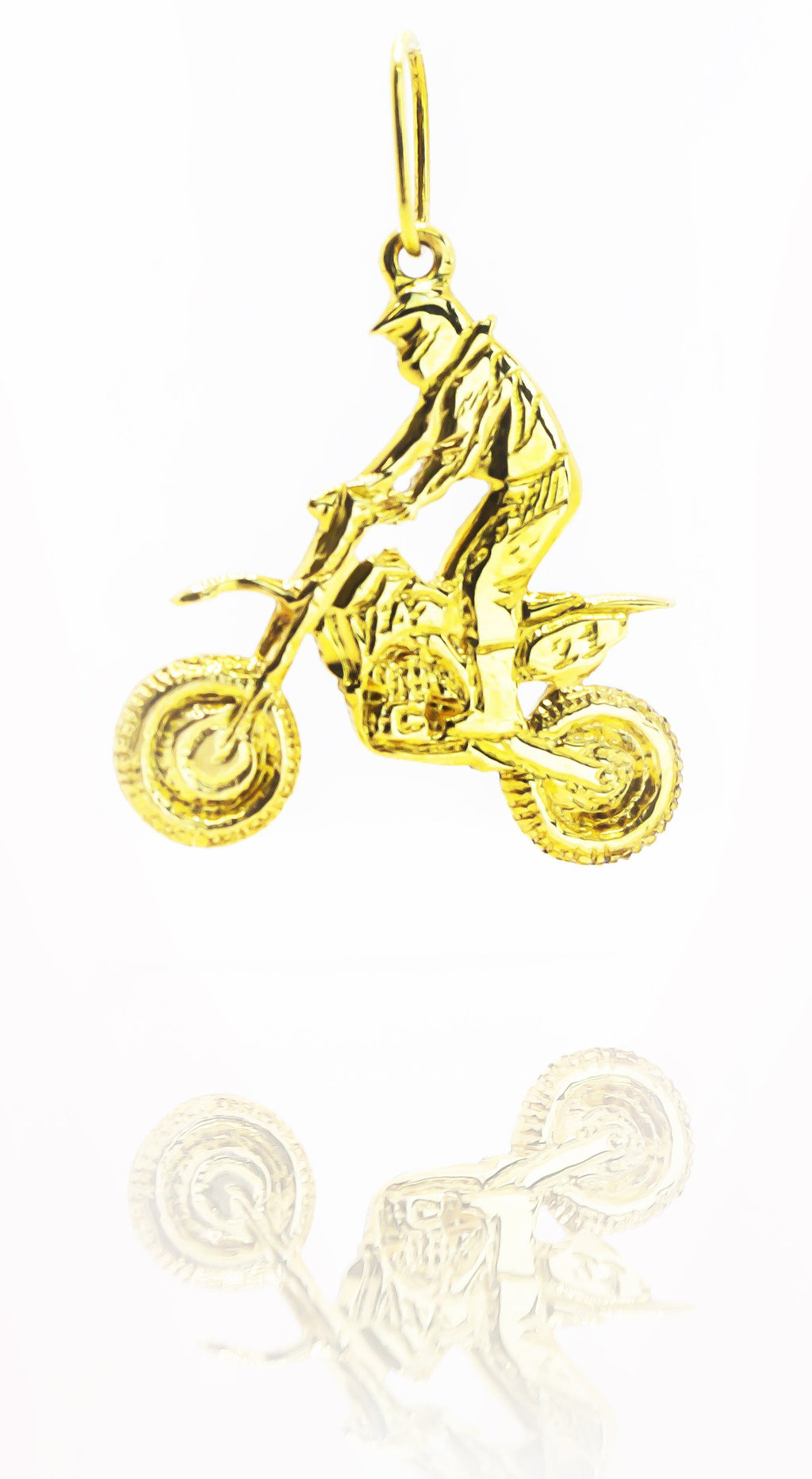 Colgante de motociclista de oro macizo de 18 quilates