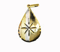 Colgante de oro macizo de 18 quilates con gota de tres colores y cortes de diamante