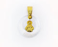 Colgante de oro macizo de 18 quilates con Cristo de cristal