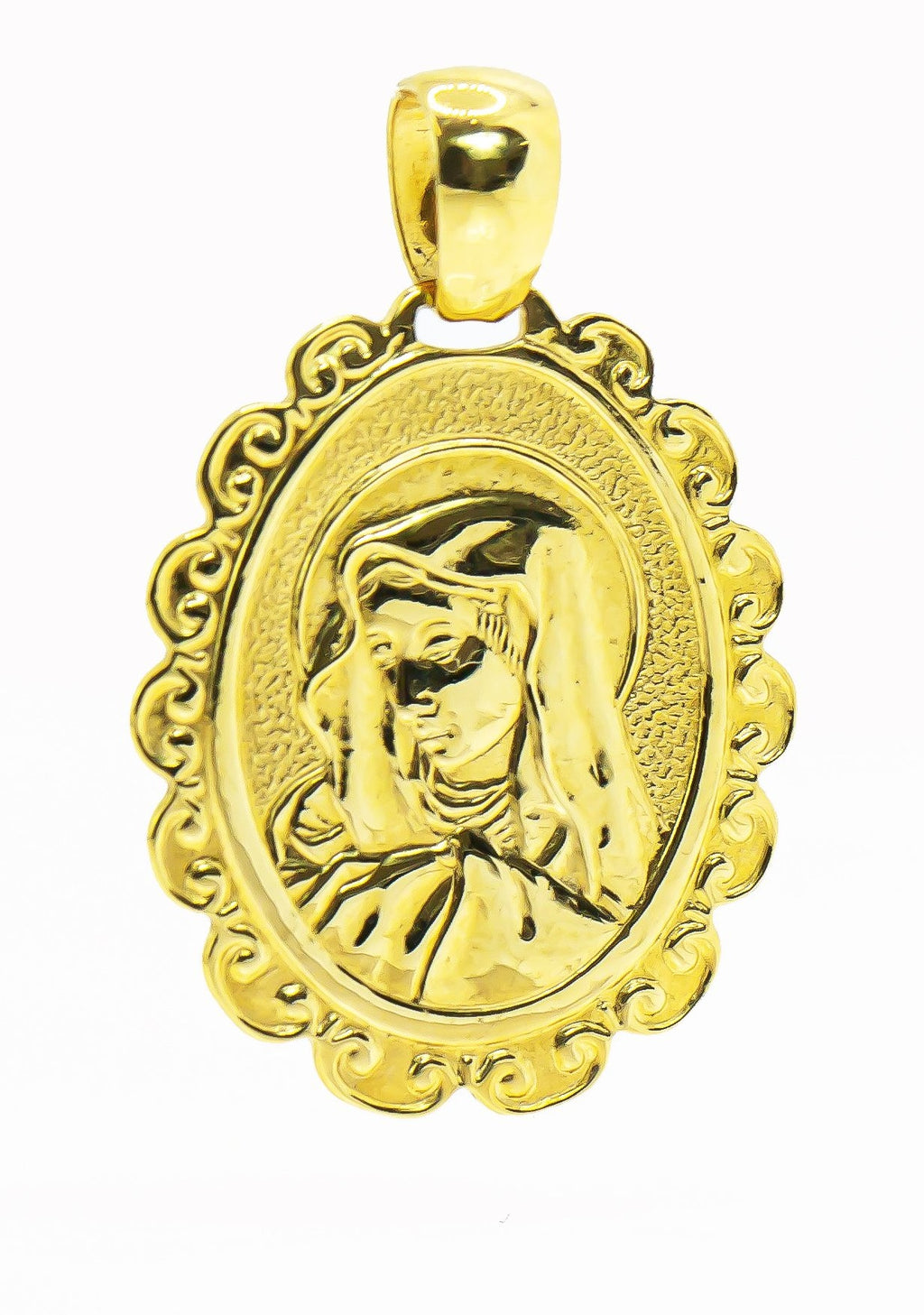 Colgante en Oro Sólido 18K Rostro Santa Grande