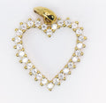 Colgante de oro macizo de 18 quilates con forma de corazón y brillantes