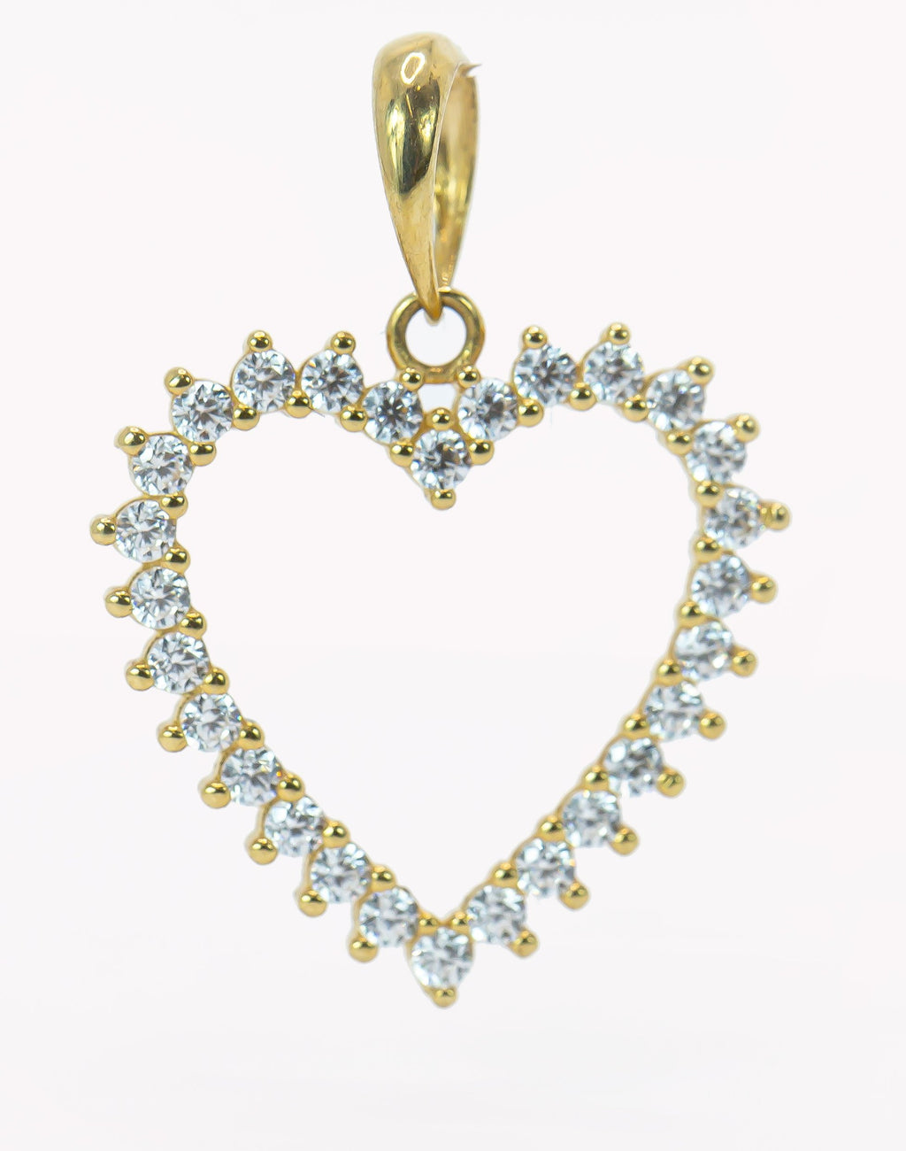 Colgante de oro macizo de 18 quilates con forma de corazón y brillantes