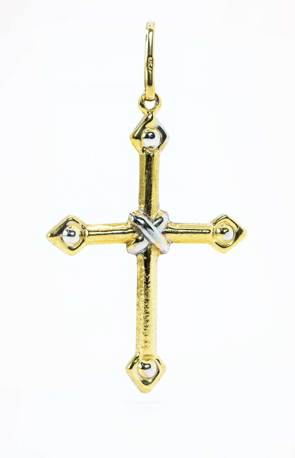 Colgante de oro macizo de 18 quilates con cruz