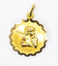 Colgante de oro macizo de 18 quilates, medalla de ángel