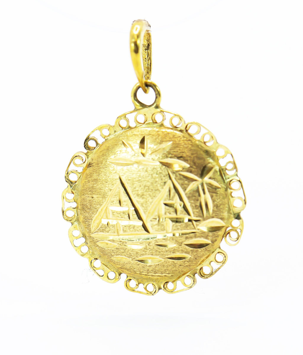 Colgante de Oro Macizo de 18 quilates Medalla Desierto
