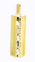 Colgante de oro macizo de 18 quilates, Placa Jesús