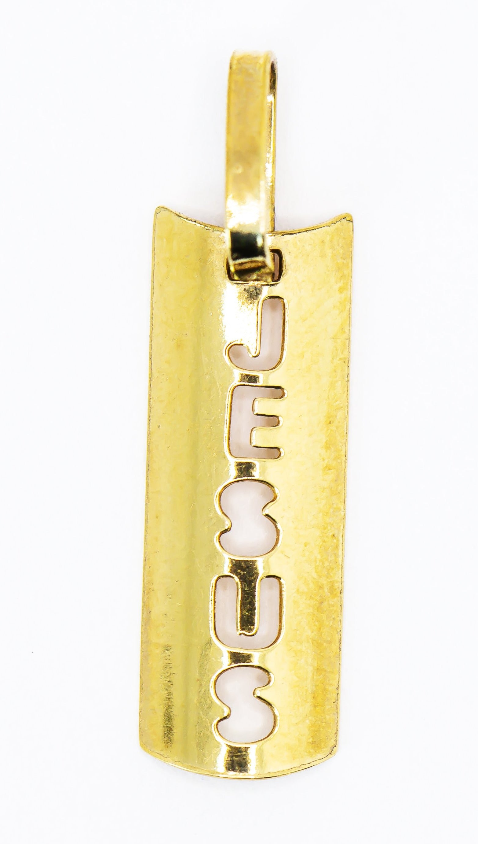 Colgante de oro macizo de 18 quilates, Placa Jesús