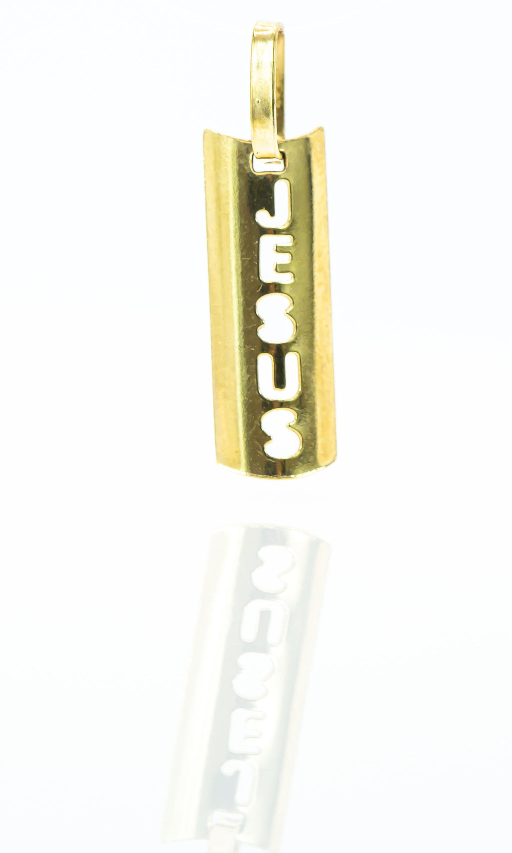 Colgante de oro macizo de 18 quilates, Placa Jesús