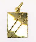 Colgante de oro macizo de 18 quilates, placa con cortes diamantados