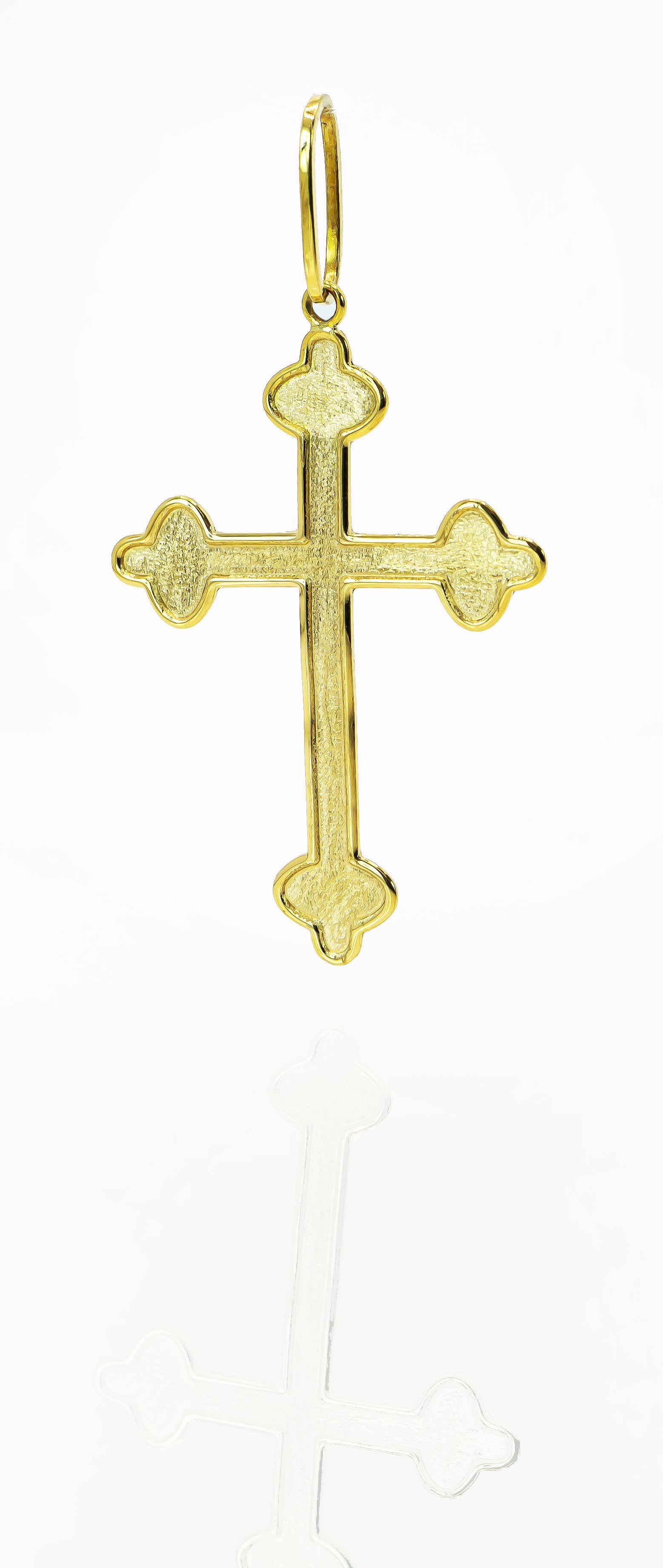 Colgante en Oro Sólido 18K crucifijo santísima trinidad