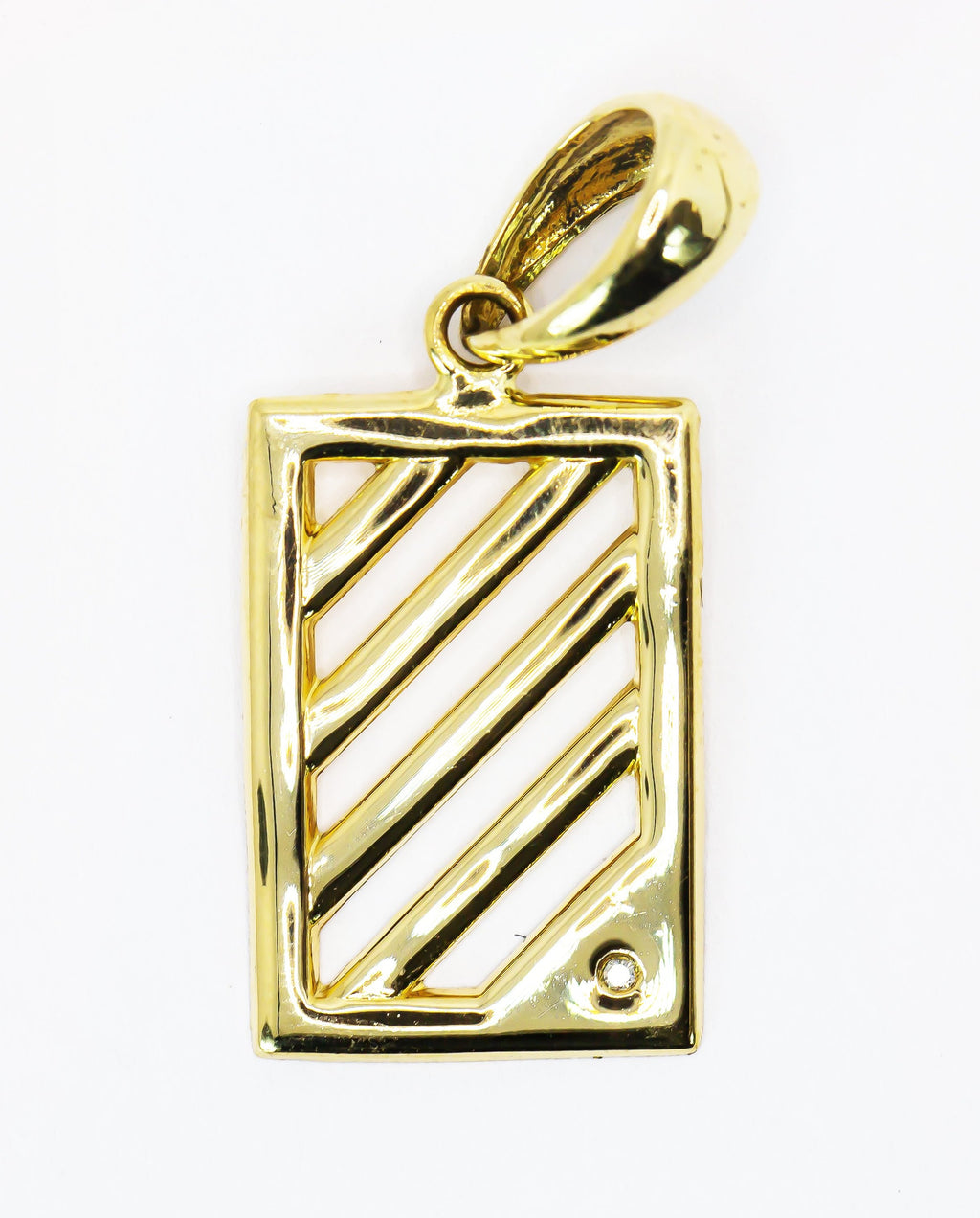 Colgante de oro macizo de 18 quilates con placa calada
