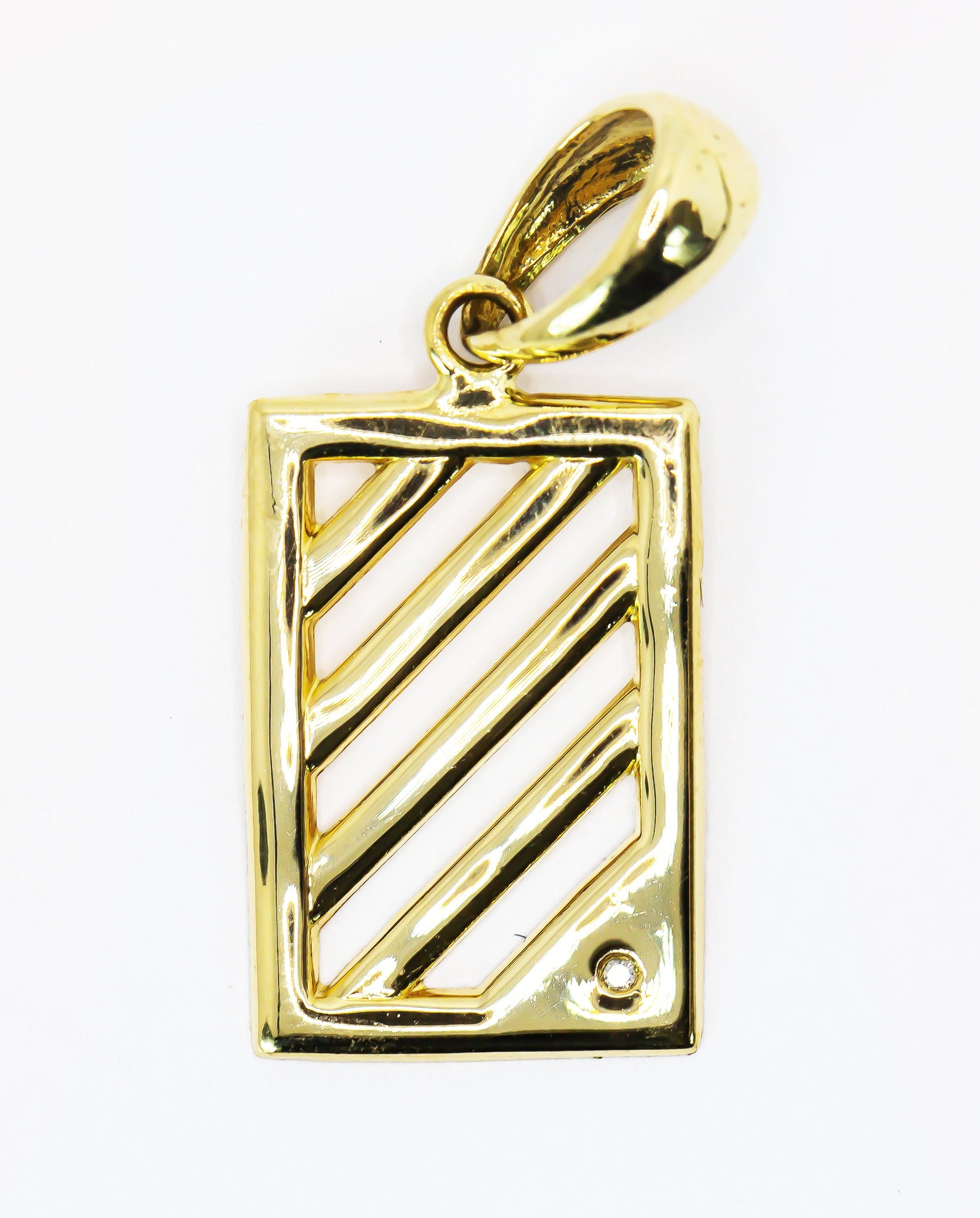 Colgante de oro macizo de 18 quilates con placa calada