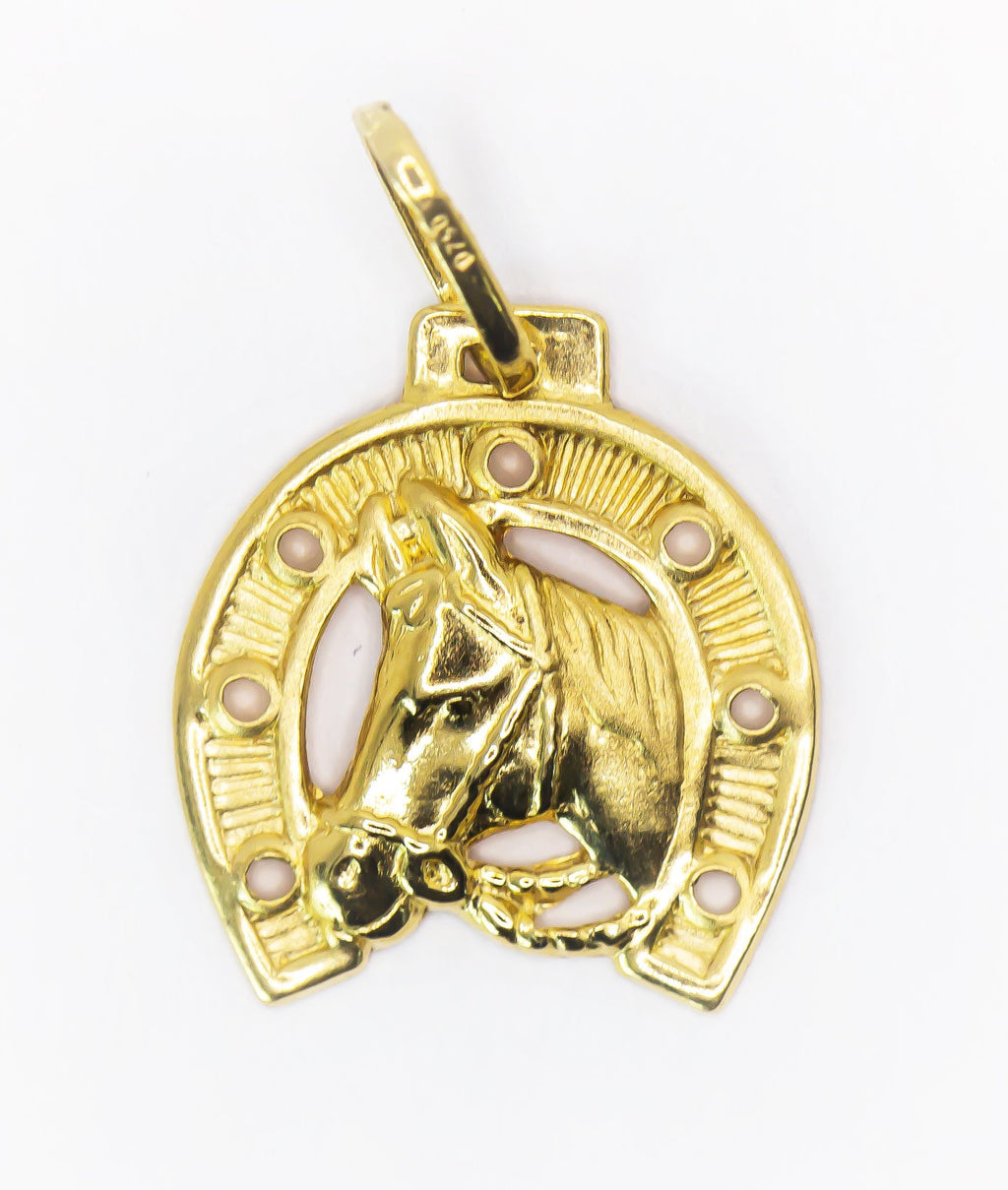 Colgante de oro macizo de 18 quilates con herradura