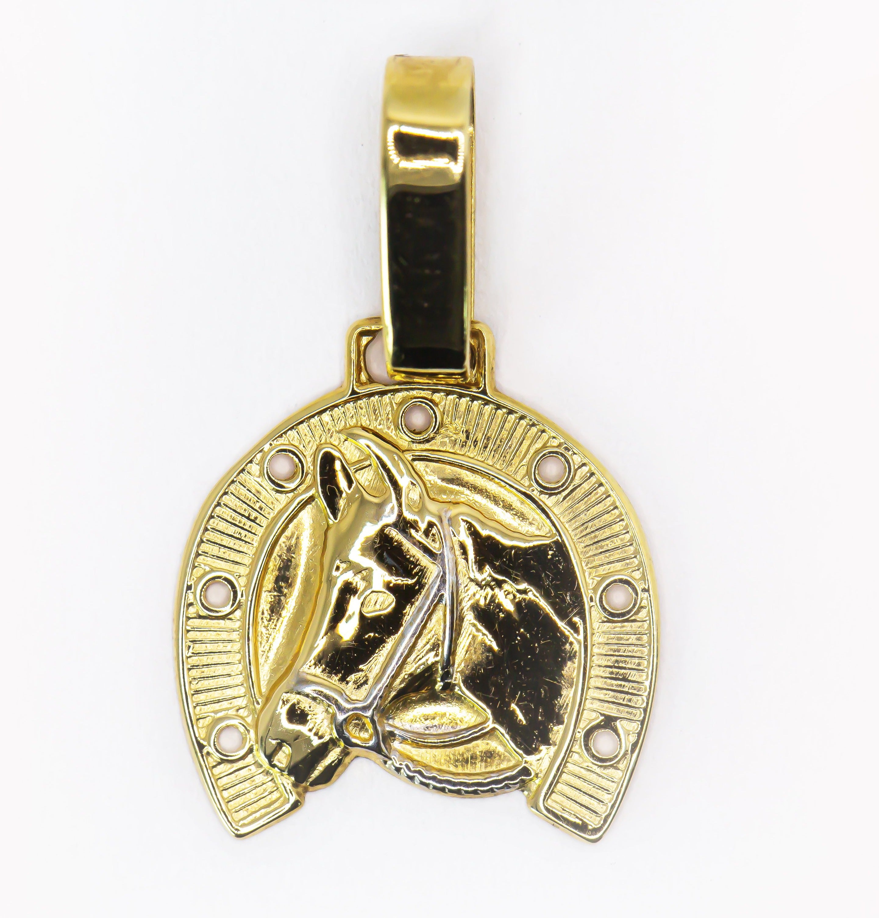 Colgante de oro macizo de 18 quilates, herradura pequeña