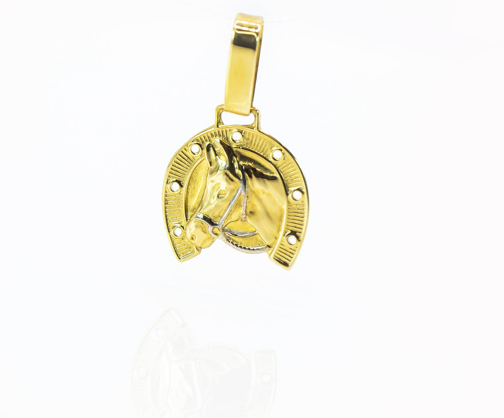 Colgante de oro macizo de 18 quilates, herradura pequeña