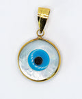 Colgante de oro macizo de 18 quilates con ojo griego