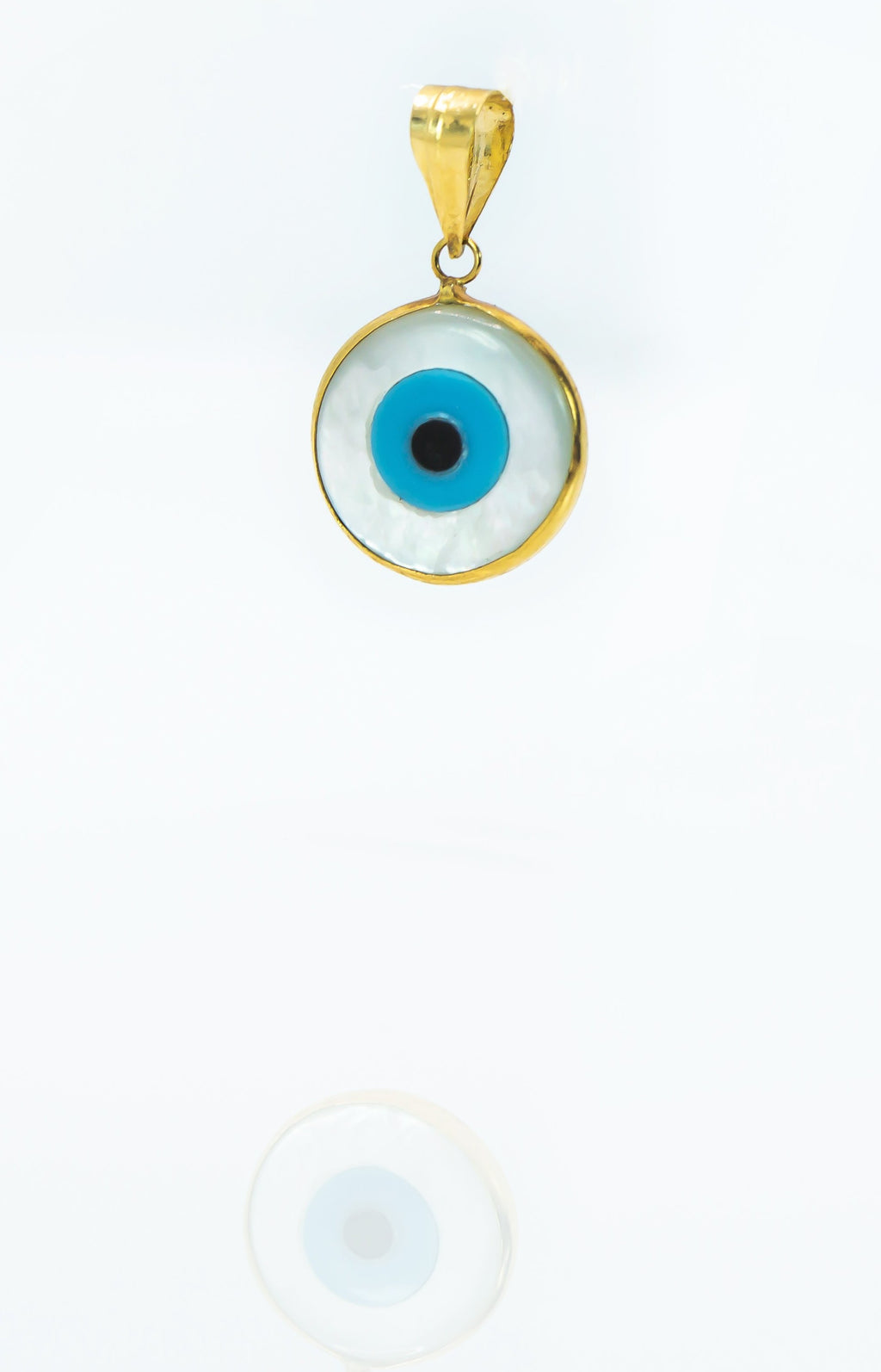 Colgante de oro macizo de 18 quilates con ojo griego