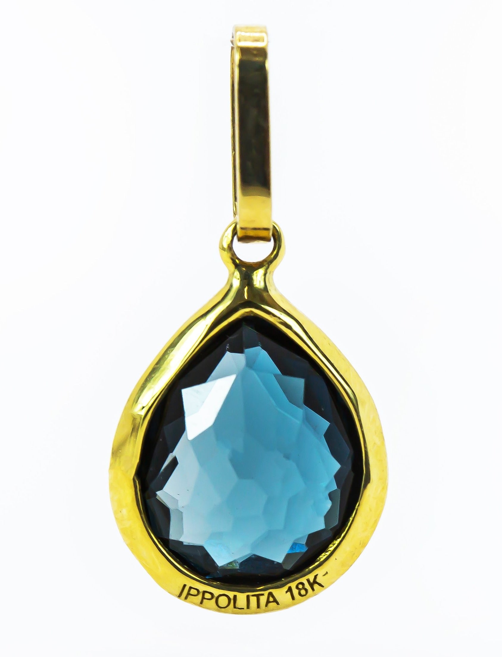 Colgante de oro macizo de 18 quilates en forma de gota