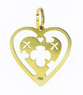 Colgante en Oro Sólido de 18K Corazón Trébol
