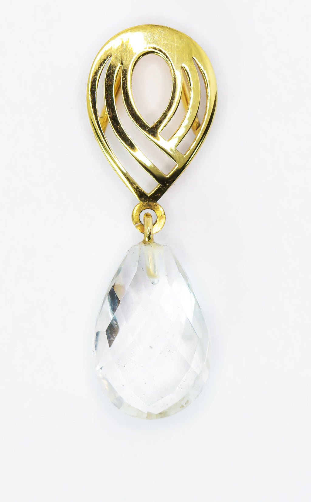 Colgante de oro macizo de 18 quilates con forma de gota