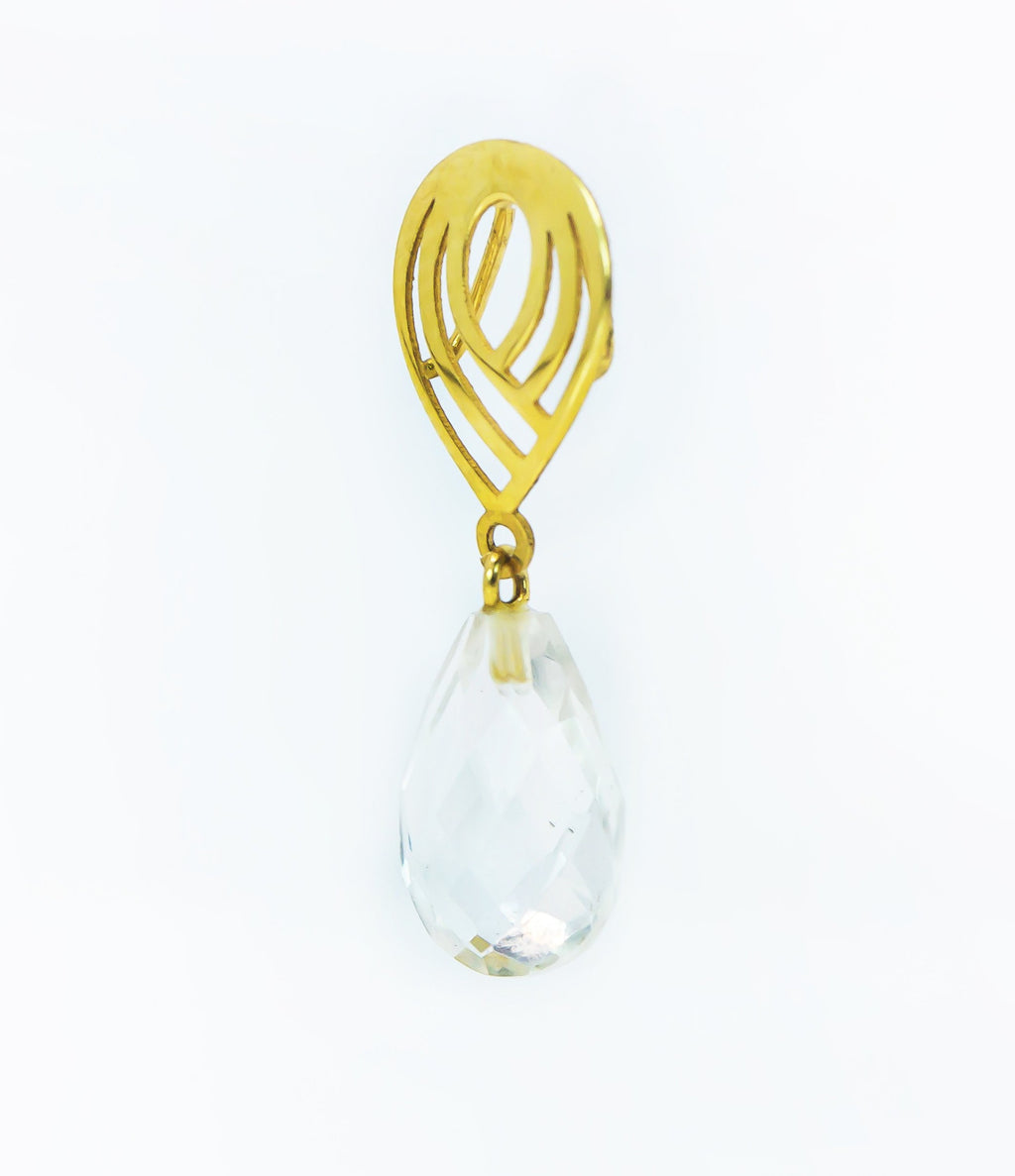 Colgante de oro macizo de 18 quilates con forma de gota