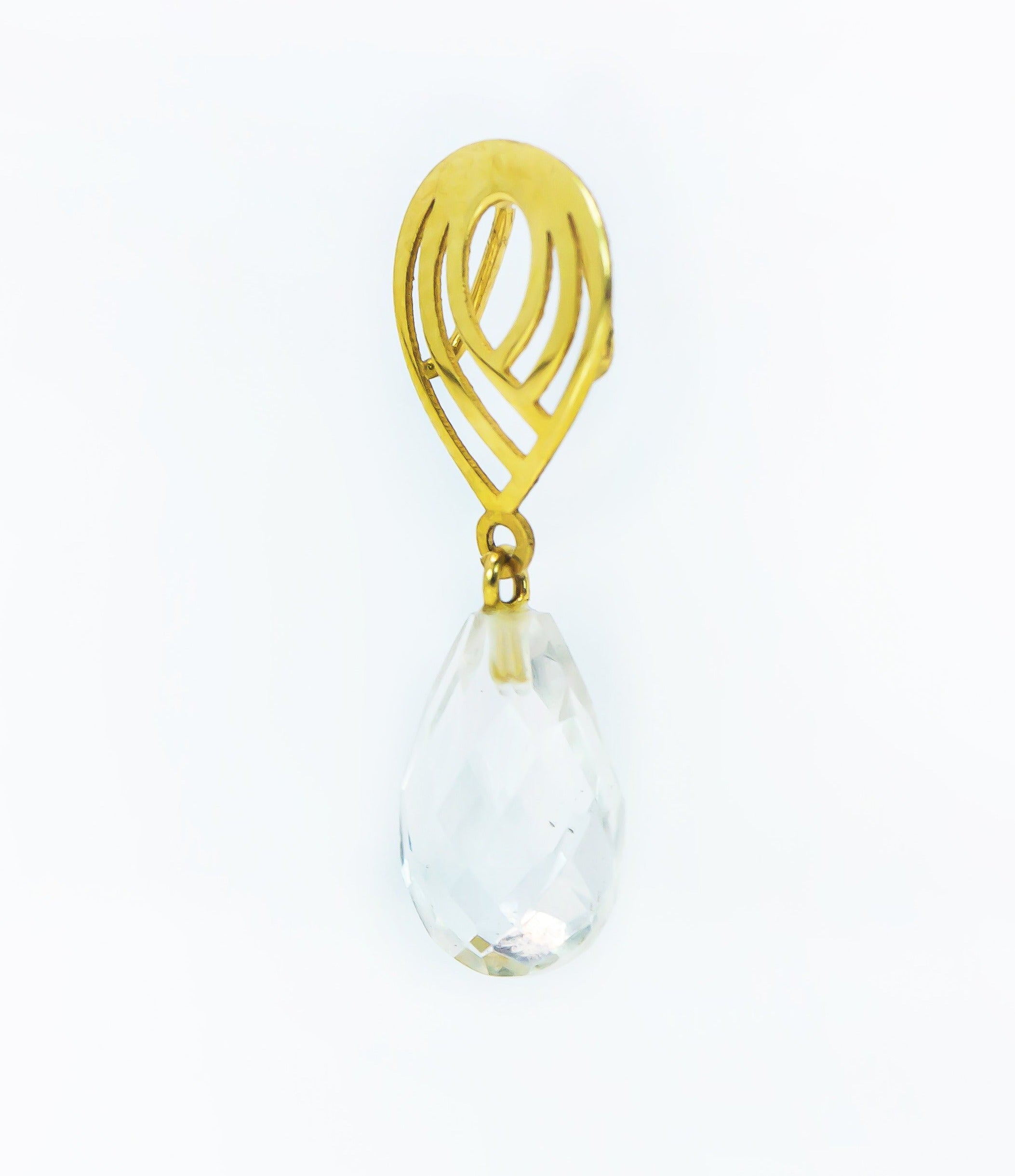 Colgante de oro macizo de 18 quilates con forma de gota