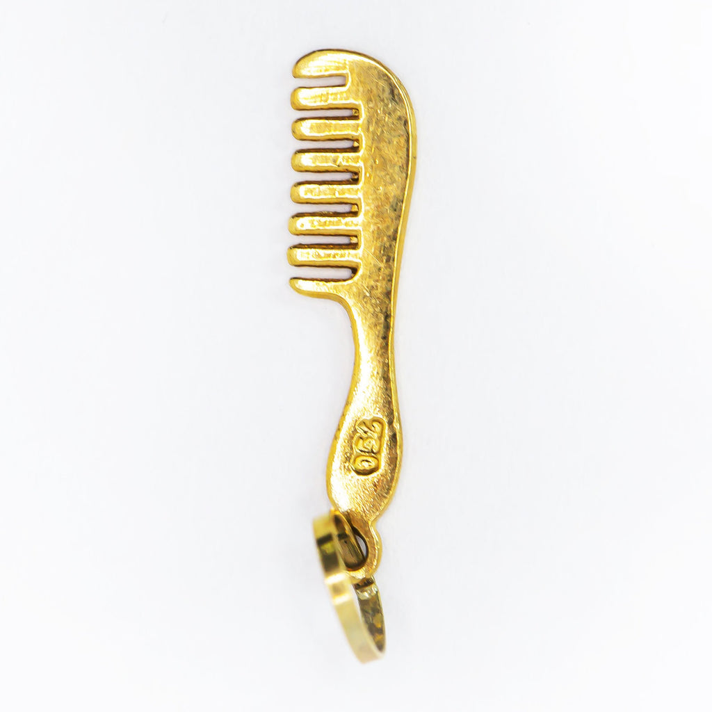Colgante de oro macizo de 18 quilates con forma de peine